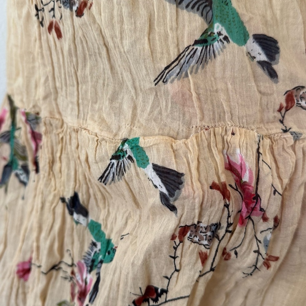 Z&L Europe Boho Cotton Maxi Dress with embroidered & beaded birds & butterflies - Picture 7 of 10
